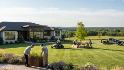 Landscaping team serving Bloomington, IN with professional lawn care and landscape maintenance